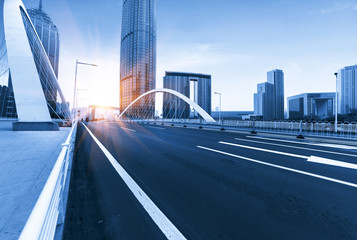 Expressway and Modern Urban Architecture in Tianjin, China