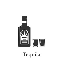 A bottle of tequila icon. Element of drink icon for mobile concept and web apps. Detailed A bottle of tequila icon can be used for web and mobile