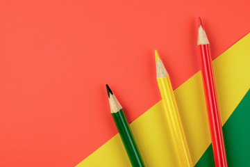 Creative flat lay design of crayons