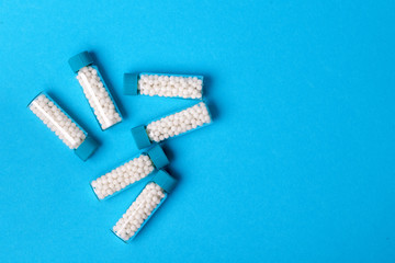 Homeopathyc medicine - A homeopathy concept with homeopathic pills.