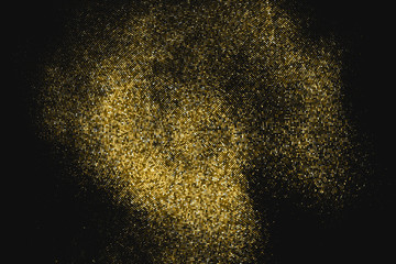 Fototapeta premium Gold Glitter Halftone Dotted Backdrop. Abstract Circular Retro Pattern. Pop Art Style Background. Golden Explosion Of Confetti. Digitally Generated Image. Vector Illustration, Eps 10. 