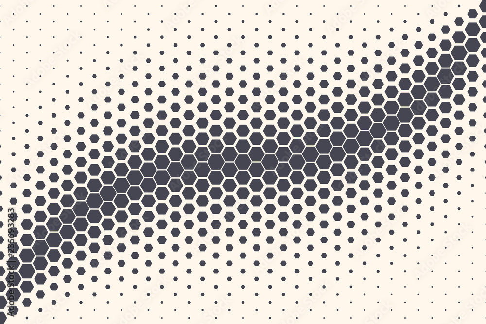 Poster hexagon shapes vector abstract geometric technology oscillation wave isolated on light background. h