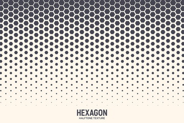 Hexagon Vector Abstract Geometric Technology Background. Halftone Hex Retro Simple Pattern. Minimal Style Dynamic Tech Wallpaper