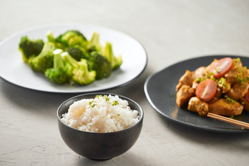 Delicious soy sauce chicken with rice - asian food style