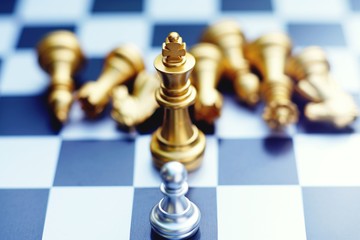 Chess board game, business competitive concept, copy space
