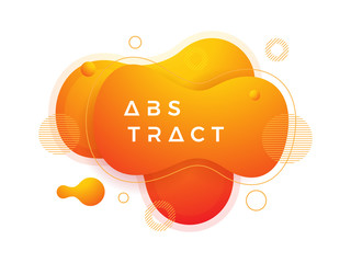 Trendy Fluid, liquid gradient design elements. Abstract orange liquid background