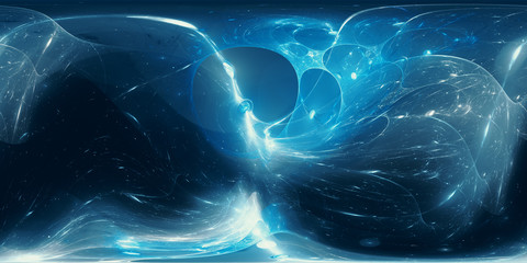 Blue glowing multidimensional energy force field - obrazy, fototapety, plakaty