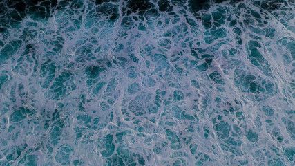 Top view of rough water.