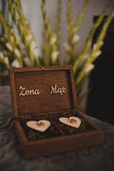 wedding rings in box