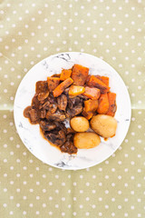 Homemade Beef cheek with wine sauce