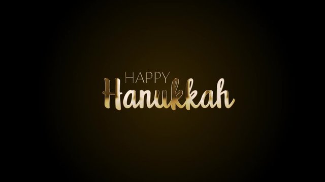 Happy Hanukkah. Lettering of jewish holiday. Animation calligraphy with alpha channel. 2D animation letterting menorah and Star of David.