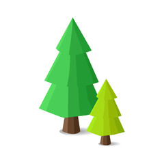 Cartoon fir trees in gaming concept