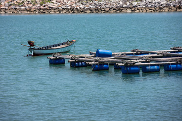 small wooden harbor for small and median fishing boat