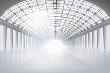 Empty hall, large space. Vector illustration.