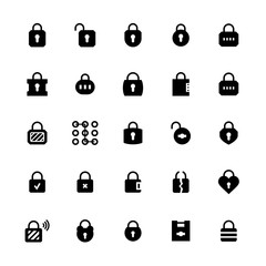 Locks vector icon set in flat style.
