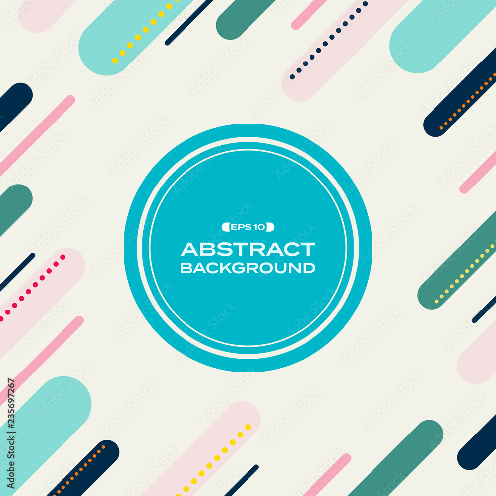 Poster abstract of memphis colorful geometric pattern background.