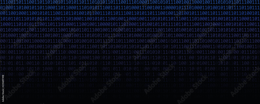 Wall mural blue binary data code matrix web technology vector illustration EPS10 - Wall murals