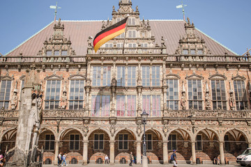 Fototapeta premium Beautiful view of historic Bremen Market Square, Germany.