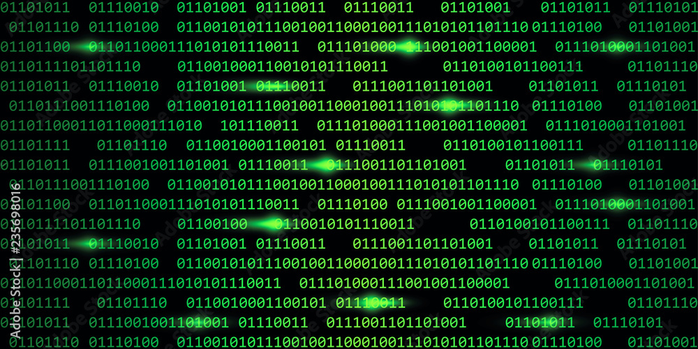 Fototapete green digital binary code web technology background vector illustration eps10