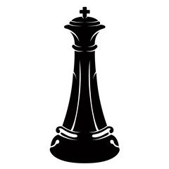 Silhouette of a king chess piece. Vector illustration design