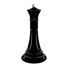 Silhouette of a queen chess piece. Vector illustration design