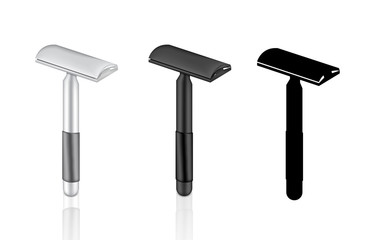 3D Mock up Realistic Shaving Razor for moustache. man and hair women for silky smooth skin.