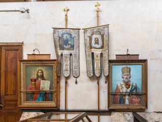 Interior of Alexander Nevsky church in Jerusalem, Israel