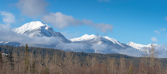Fototapeta na wymiar Purcell Mountains at Golden, British Columbia