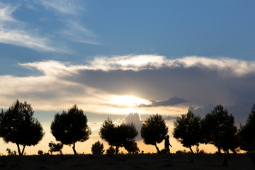 Hermoso atardecer en Madrid