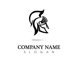 spartan logo and vector design helmet and head