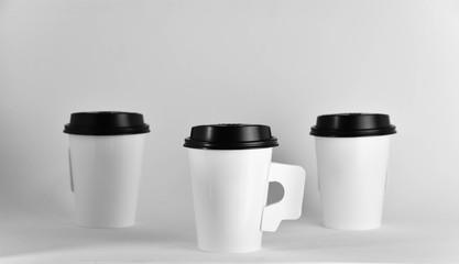 White paper coffee cup - close up