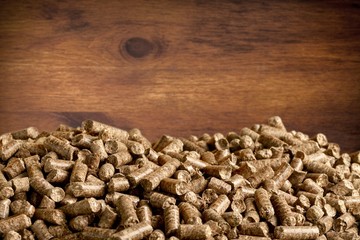 Pellets Biomass- close up on background