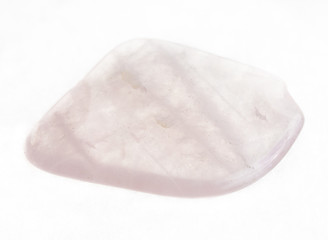polished rose quartz stone on white