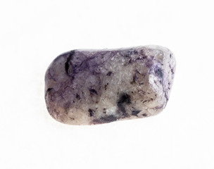 tumbled Amethyst stone on white