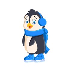 Penguin Boy Illustration on white background