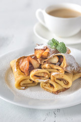 Crepes with apple slices