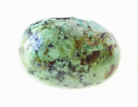 tumbled african turquoise stone on white