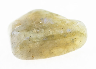 polished labradorite (labrador) gemstone on white