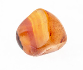 carnelian (cornelian) gemstone on white