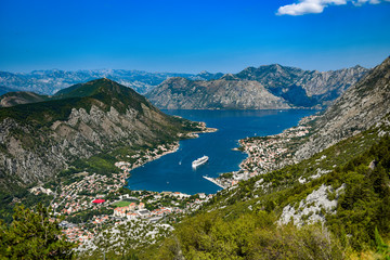 Fototapeta na wymiar Bay of Kotor in Montenegro, Europe landscape.