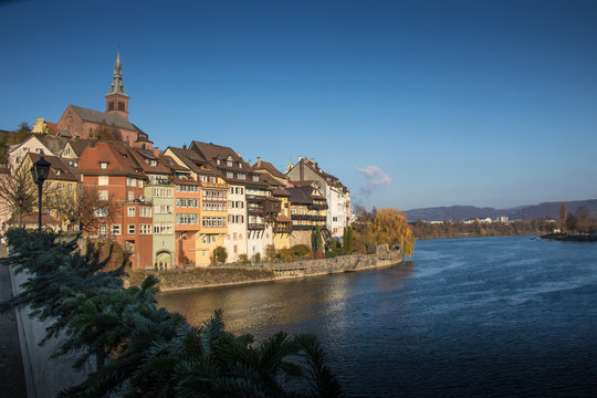 City view on the river bank of Laufenburg / Baden