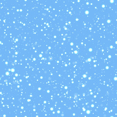 Snowfall seamless pattern. Winter holidays repeat texture. snowflakes background. blizzard template wallpaper. Can use for holidays decor, Christmas, New Year designs, textile, fabric, wrapping paper.