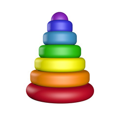 children's pyramid on a white background isolated