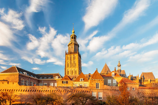 View at the medieval city center of the Dutch town Zutphen