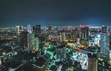 Aerial view of the Tokyo cityscape at night