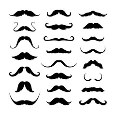 Mustaches icons set. Isolated symbol EPS 10. Vector illustration