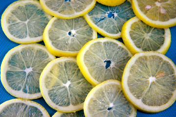 A background of slices of lemon