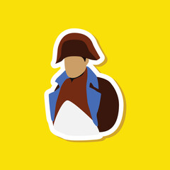 paper sticker on stylish background Napoleon