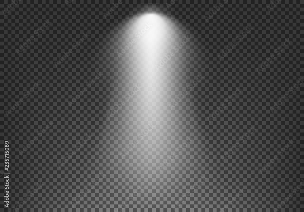Poster light effect on transparent background. vector template