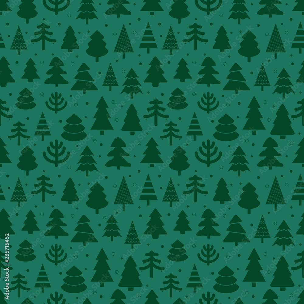 Poster abstract christmas trees seamless pattern